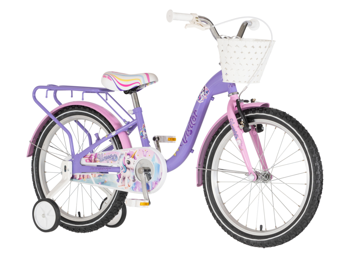 BICIKL KIDS VISITOR UNICORN 20" 10" V-BRAKE KONTRA 115-135CM (20") LJUBIČASTI